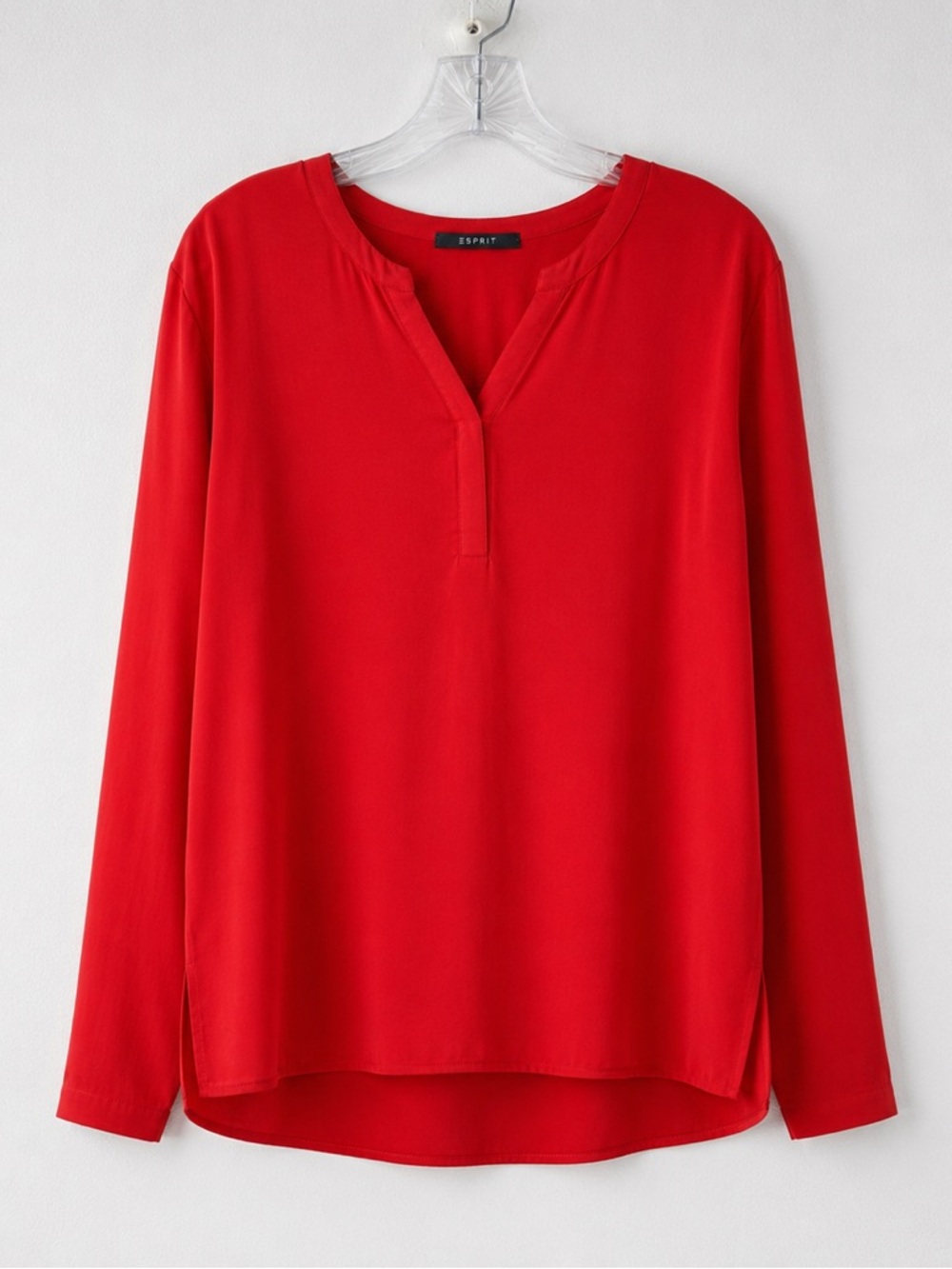 Esprit Red 100% Viscose Long Sleeve Blouse Top Women’s Size 12